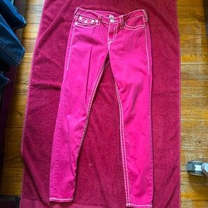 True Religion super skinny jean pink size 30/26good condition